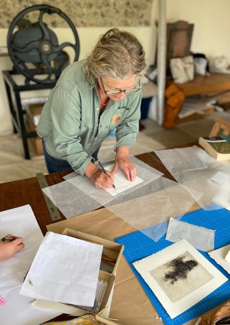 In the studio of artist Linda Felcey