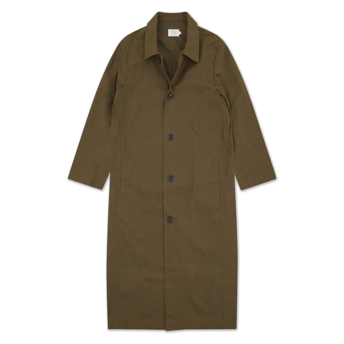 Men's Dry Waxed Duster Coat in Khaki Brown