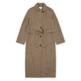 Light Woollen Coat in Herringbone