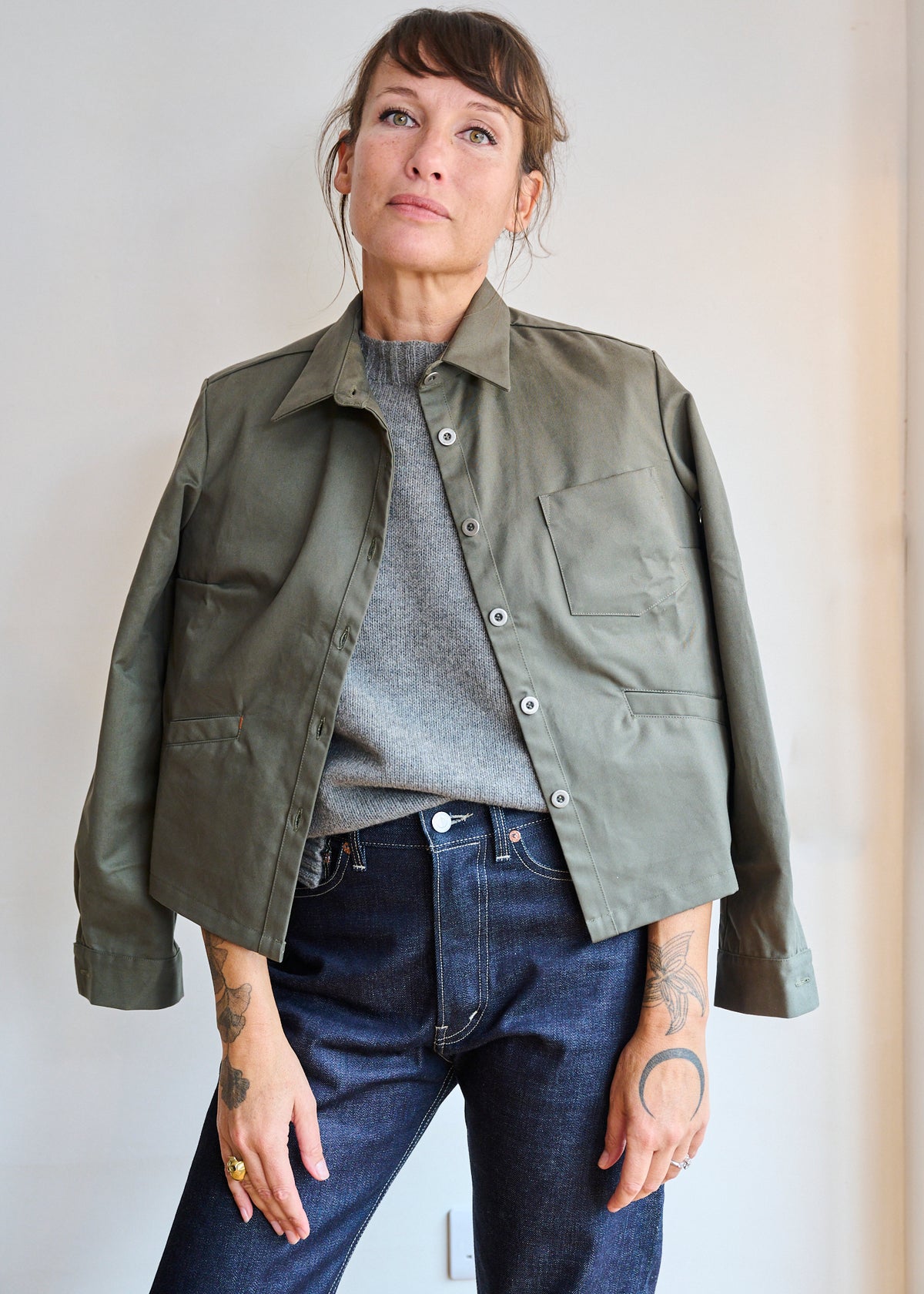 Cotton Drill Jacket in Lovat