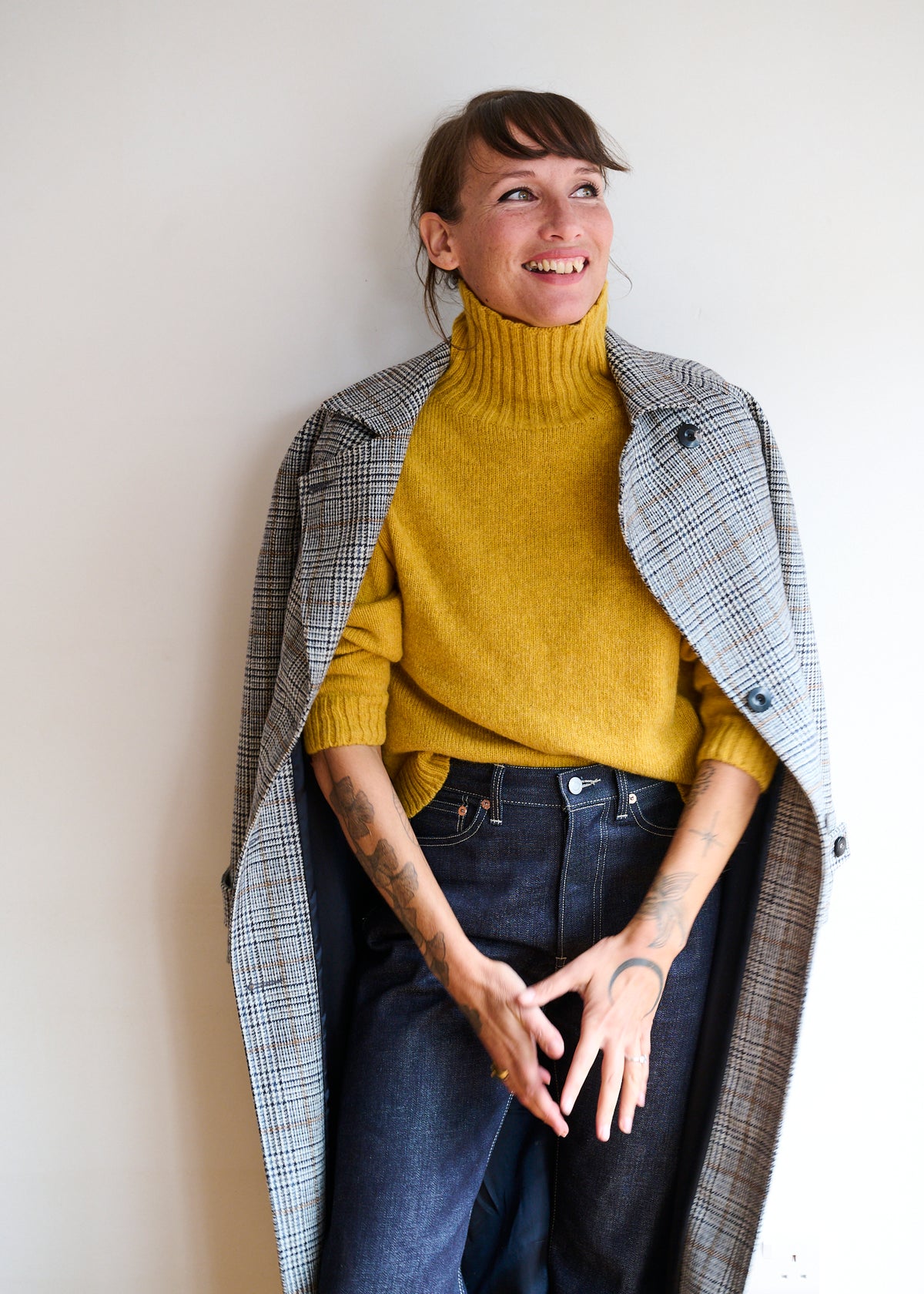 Woollen Coat in Check