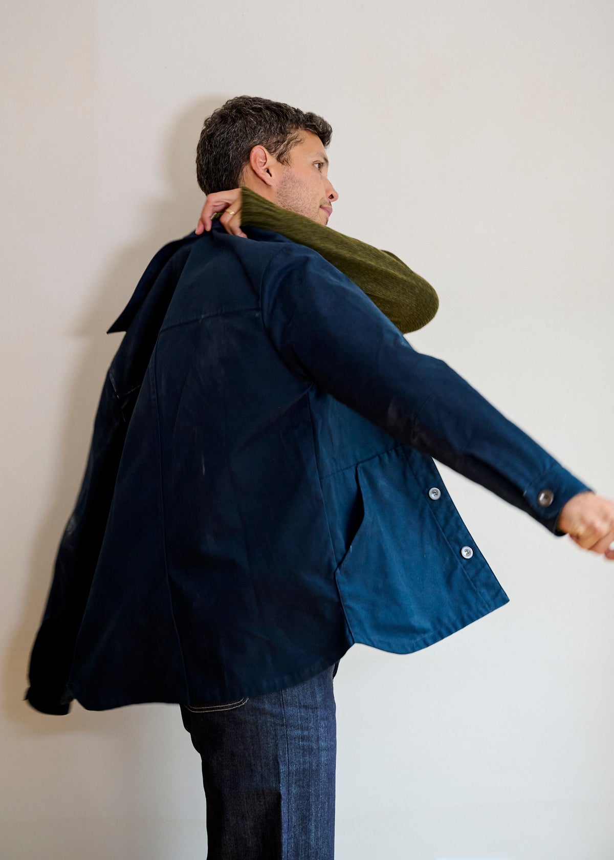 Men's Canvas Jacket in Dark Navy