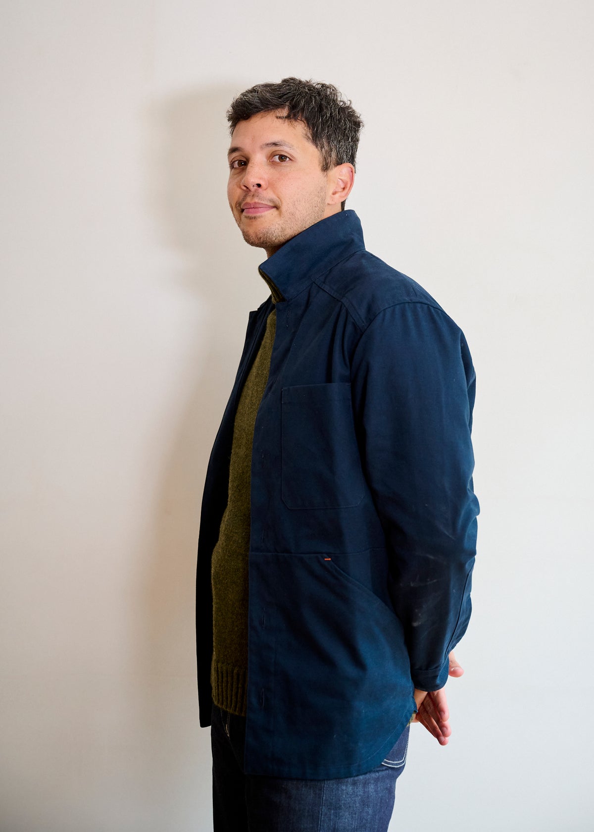 Men's Canvas Jacket in Dark Navy