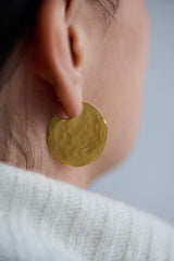 Gold Vermeil Hammered Disc Earrings