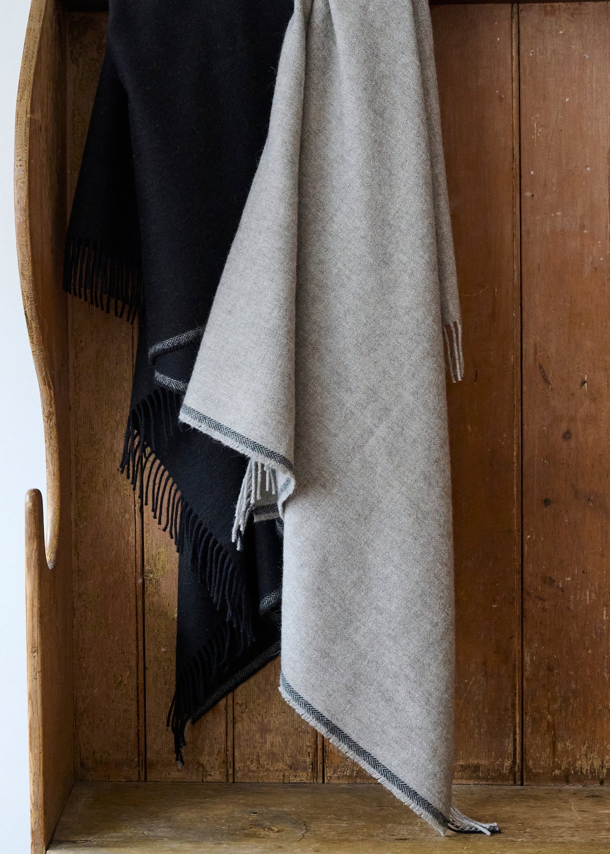 Undyed British Alpaca Blanket in Mid Grey