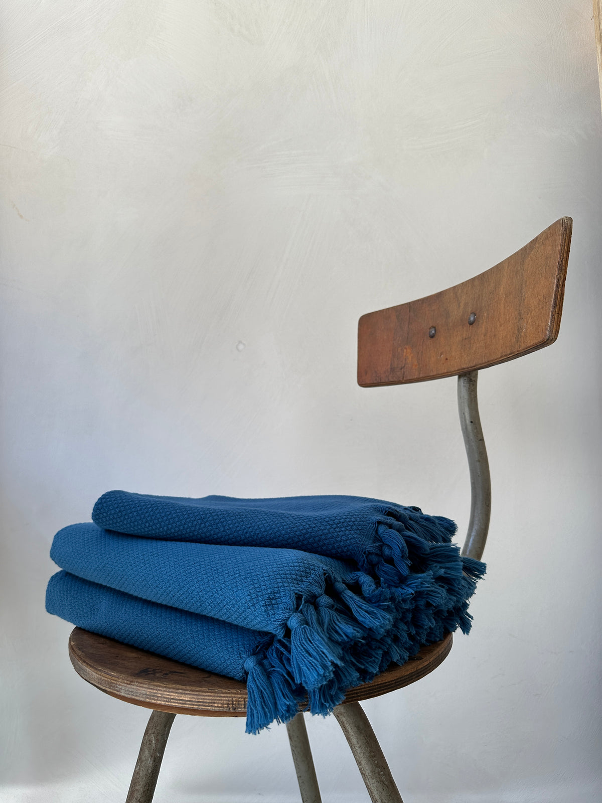 Hand-Loomed Towels in Indigo Blue