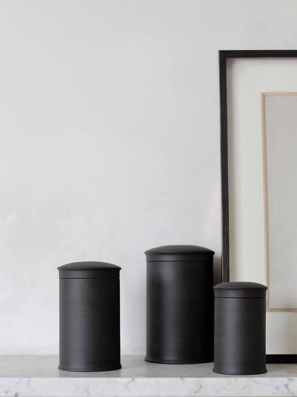 Storage Jars in Black Stoneware