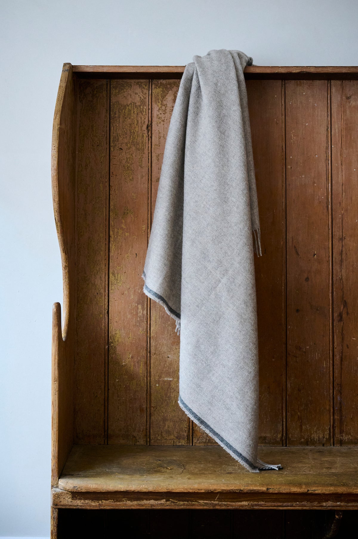 Undyed British Alpaca Blanket in Mid Grey