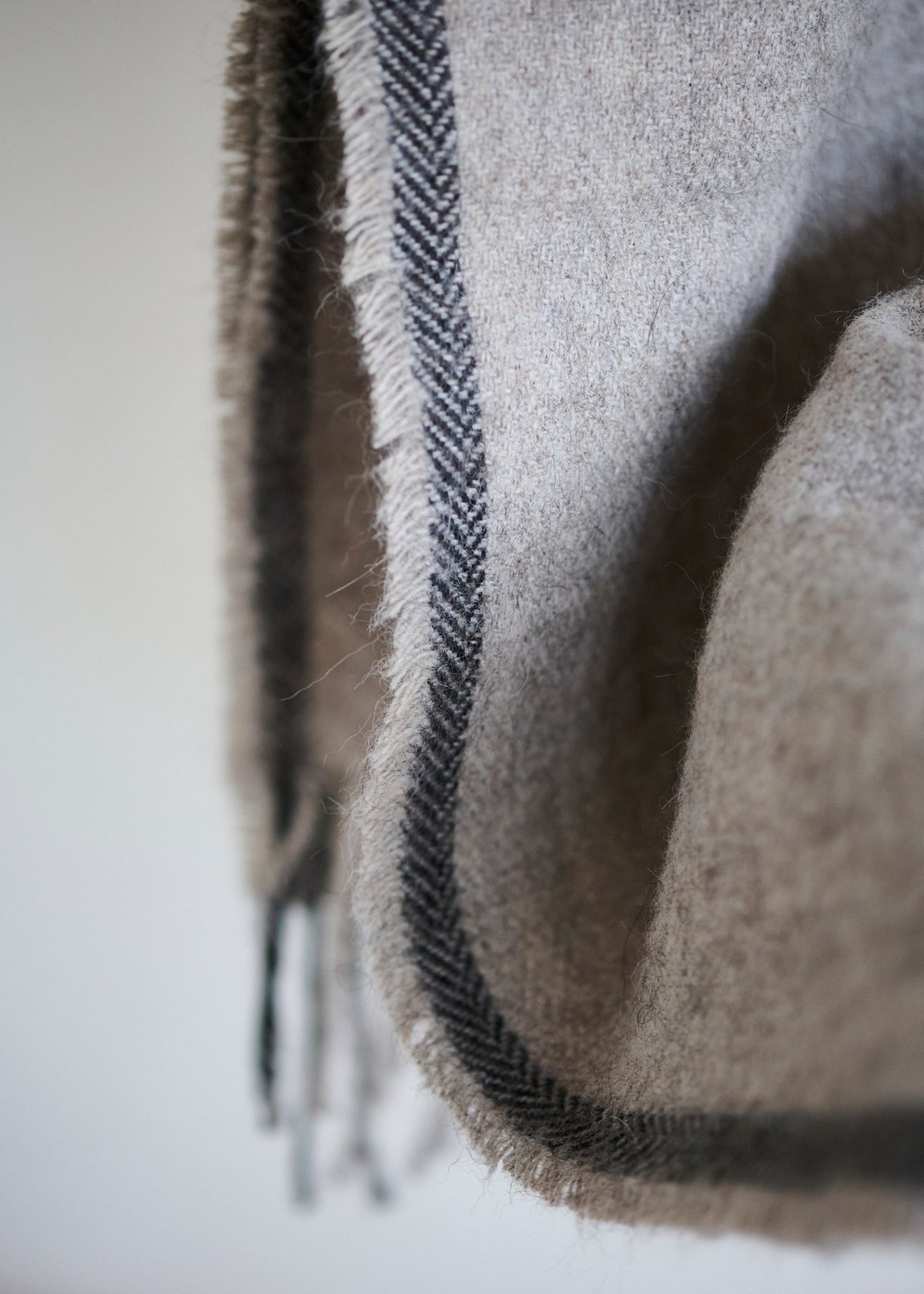 Undyed British Alpaca Blanket in Mid Grey