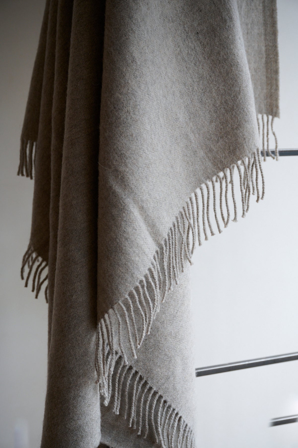Undyed British Alpaca Blanket in Mid Grey