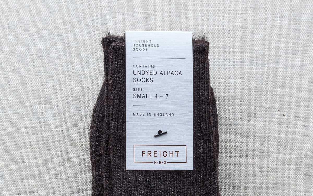 Natural Charcoal Undyed Alpaca Socks