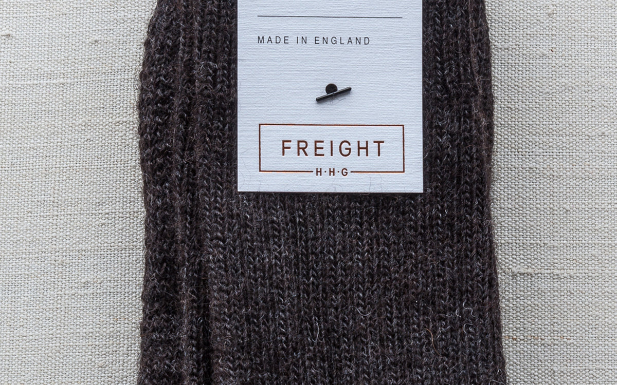 Natural Charcoal Undyed Alpaca Socks