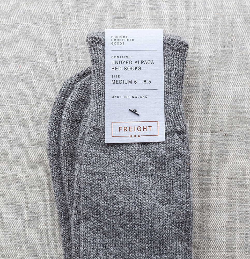 Pale Grey Alpaca Socks in natural undyed colour