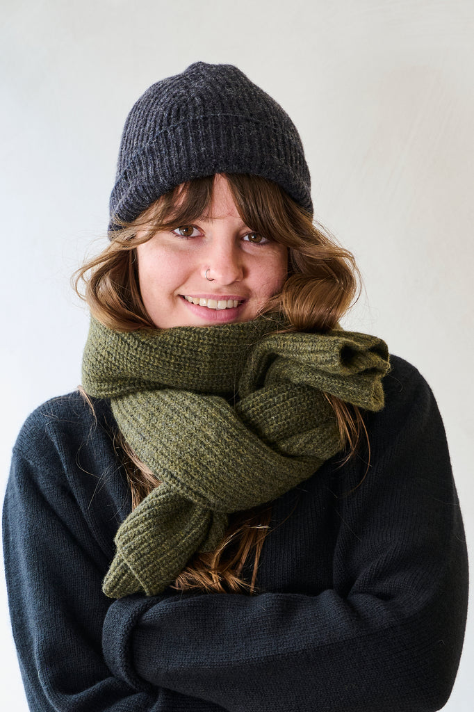 Fisherman Knit Scarf in Cashmere and Lambswool