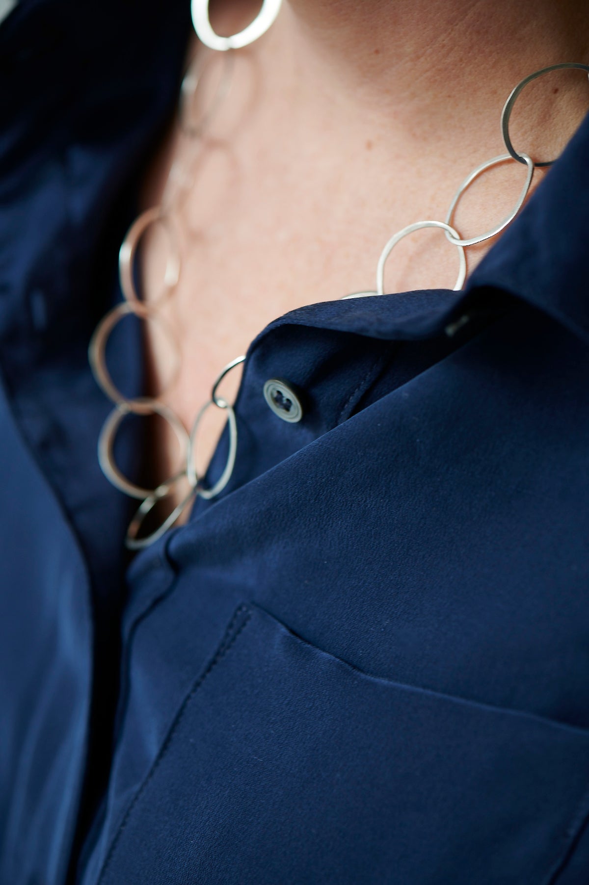 Silver Necklaces with Oval Links