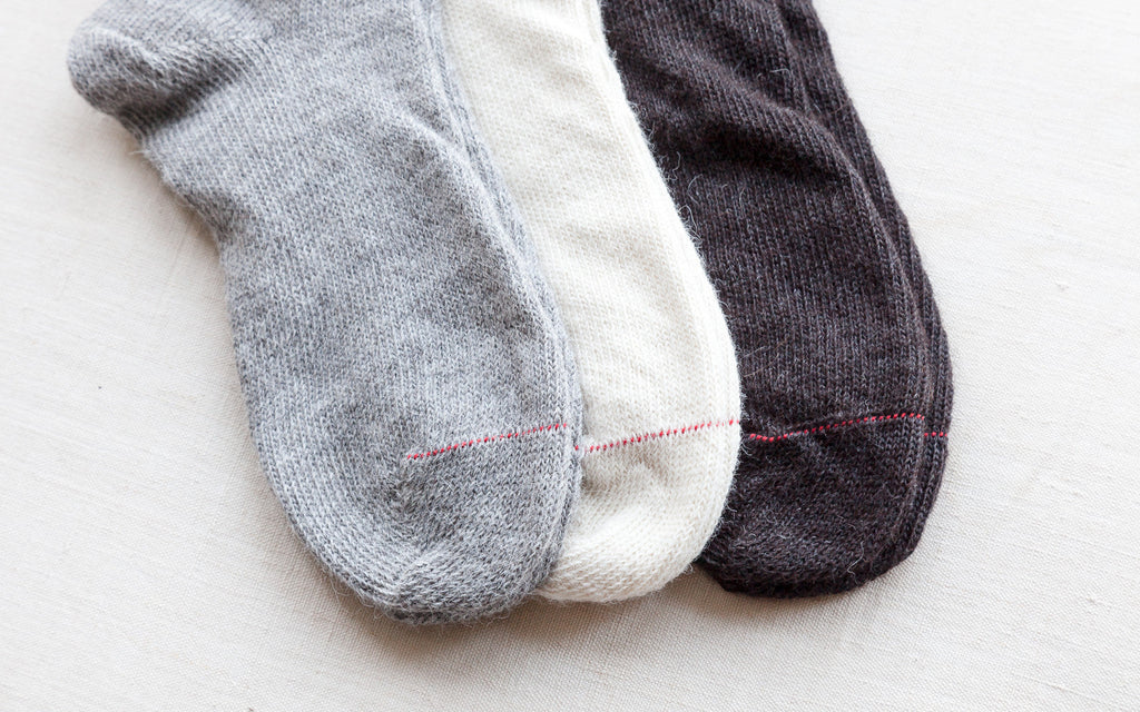Alpaca socks in natural undyed colours