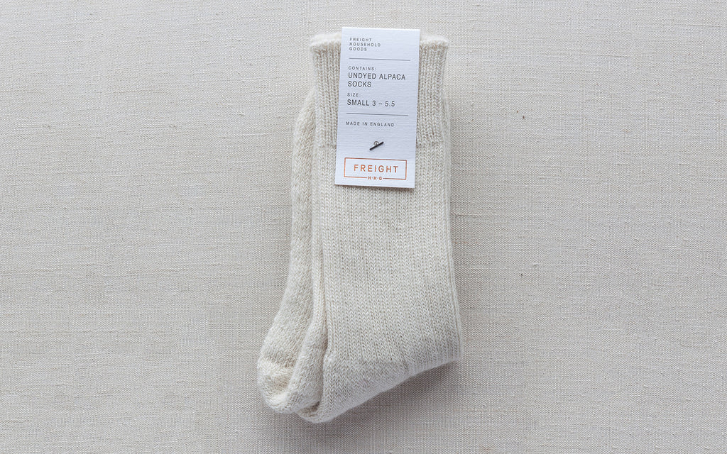 Natural Undyed Cream Alpaca Socks