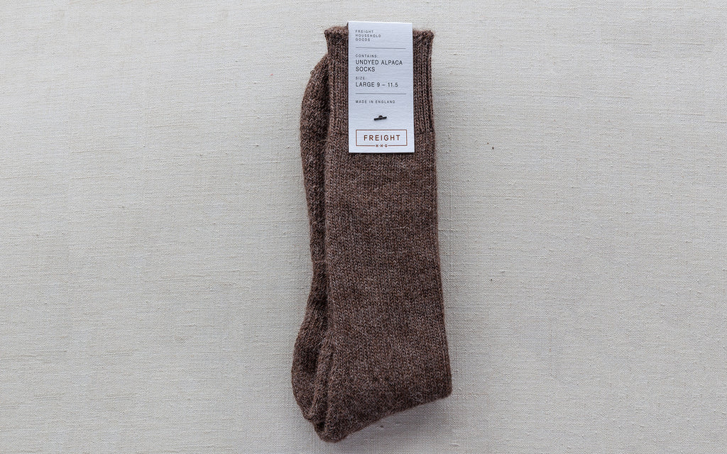 Natural Brown Undyed Alpaca Socks