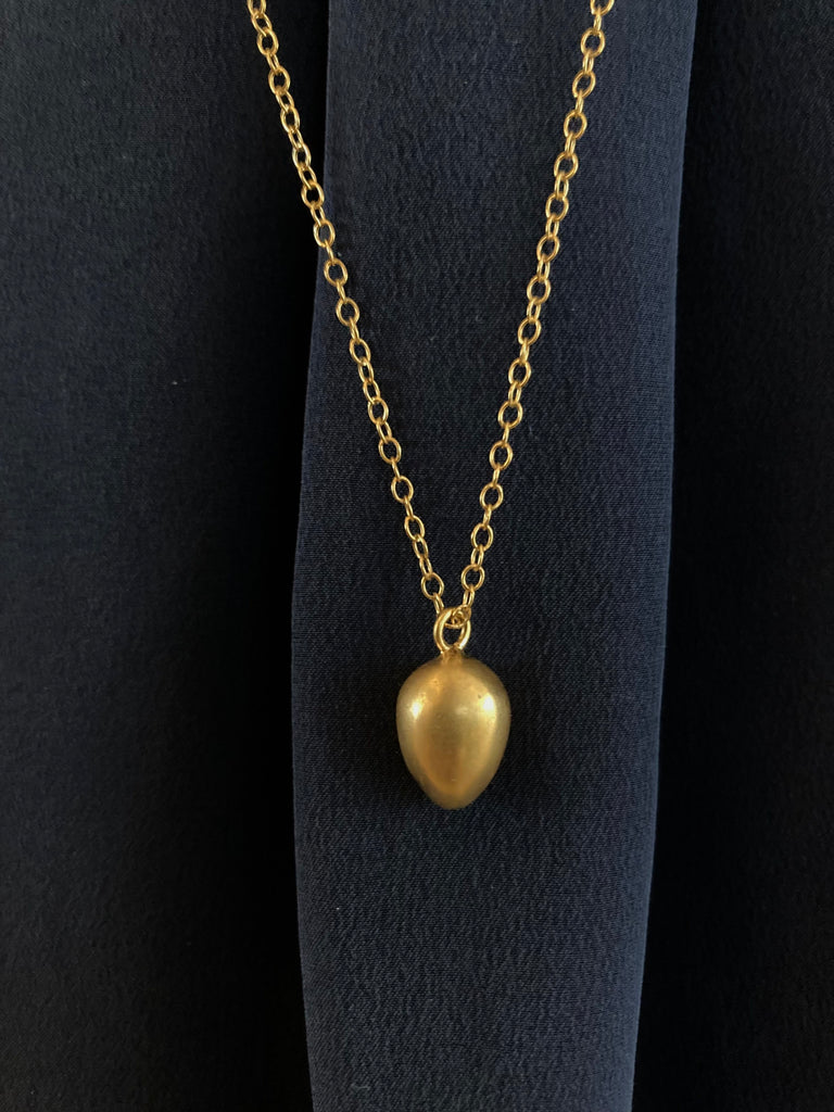 Gold Vermeil Egg Pendant Necklace