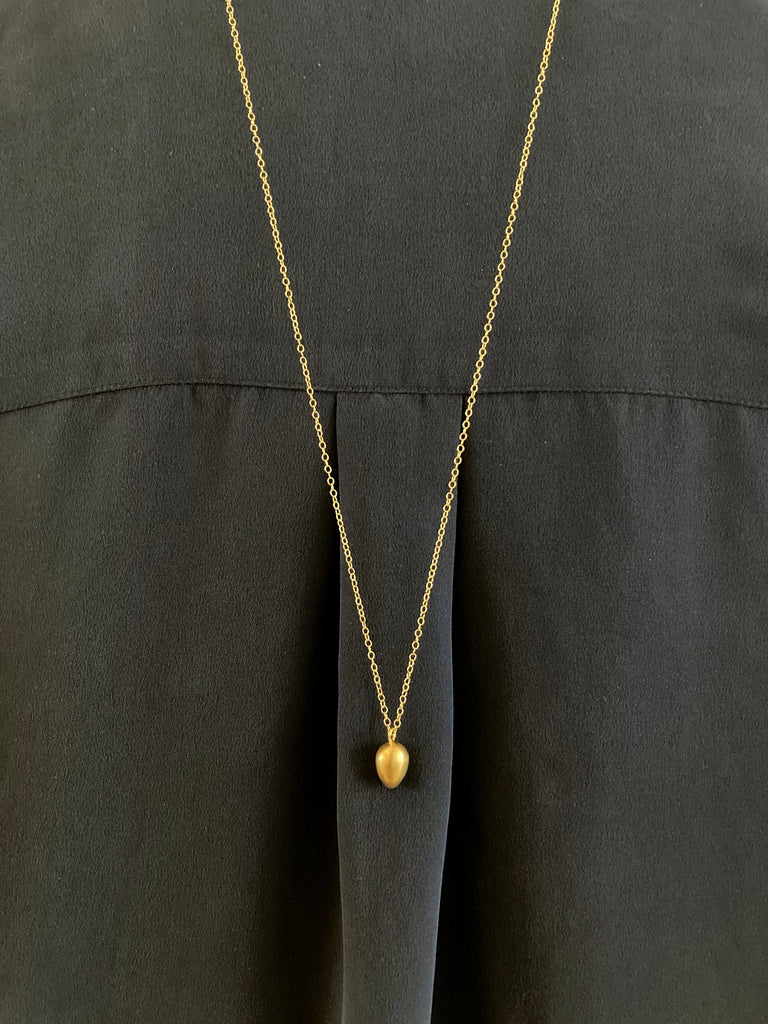 Gold Vermeil Egg Pendant Necklace