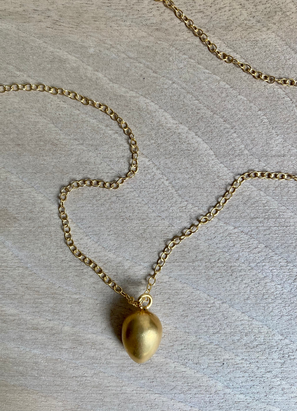 Gold Vermeil Egg Pendant Necklace