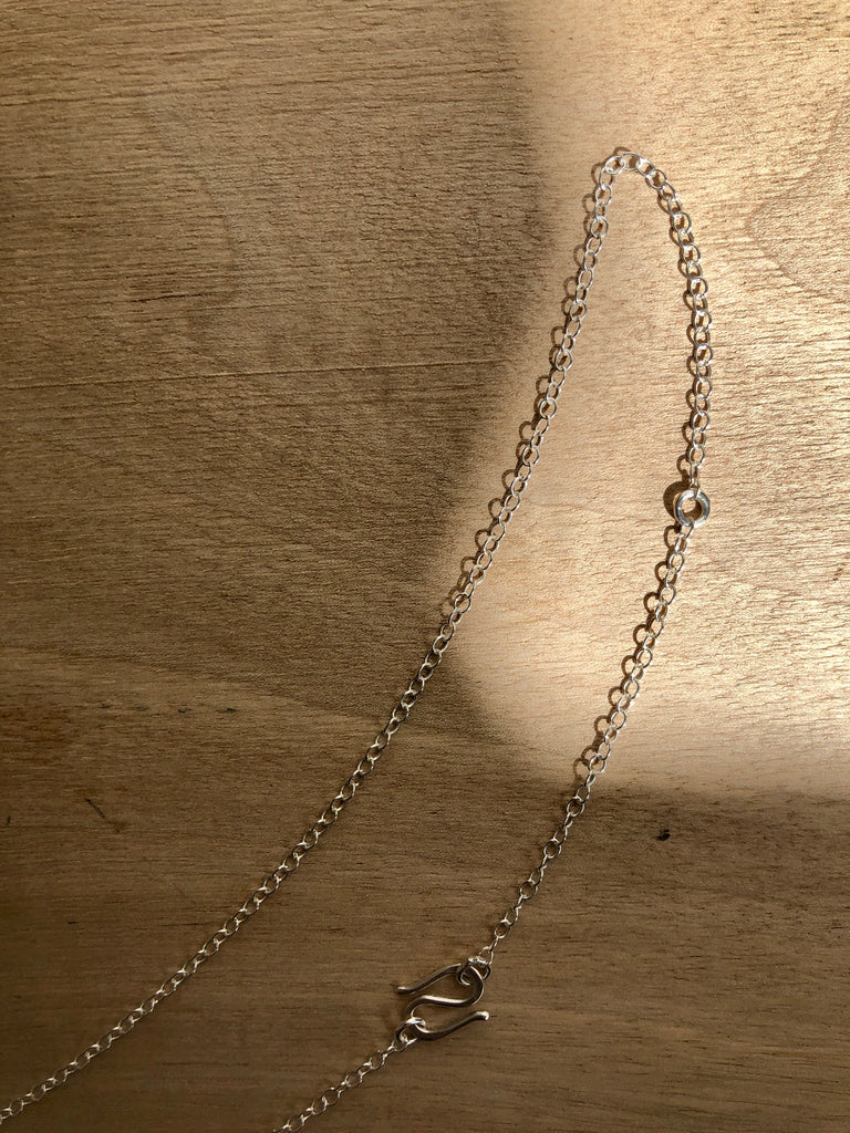 Silver chain with S-hook necklace fastening 