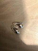 Silver egg earrings