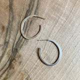 Silver Oval Hoop Earrings