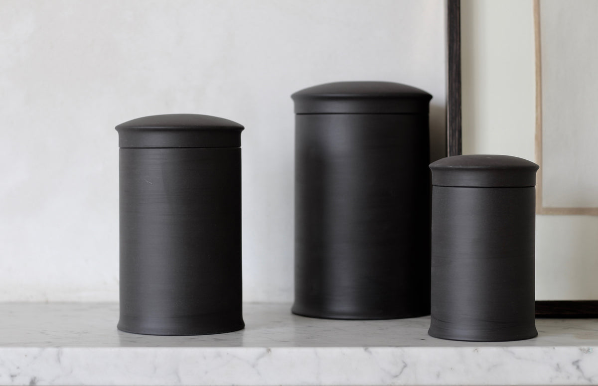 Storage Jars in Black Stoneware