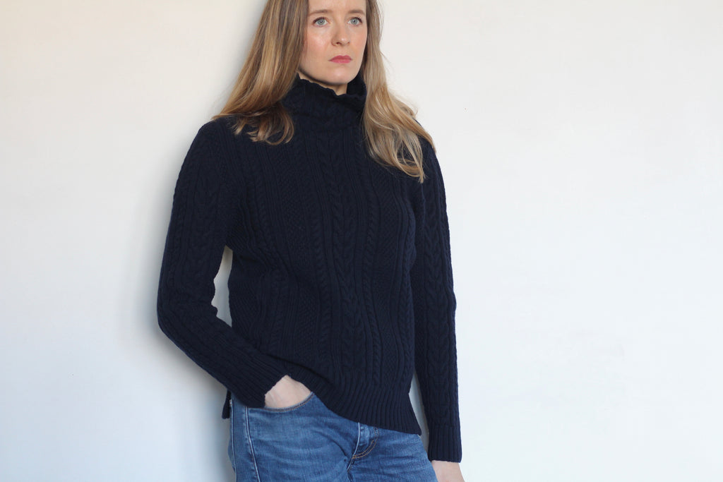 Women's Lambswool Full Cable Knit Jumper