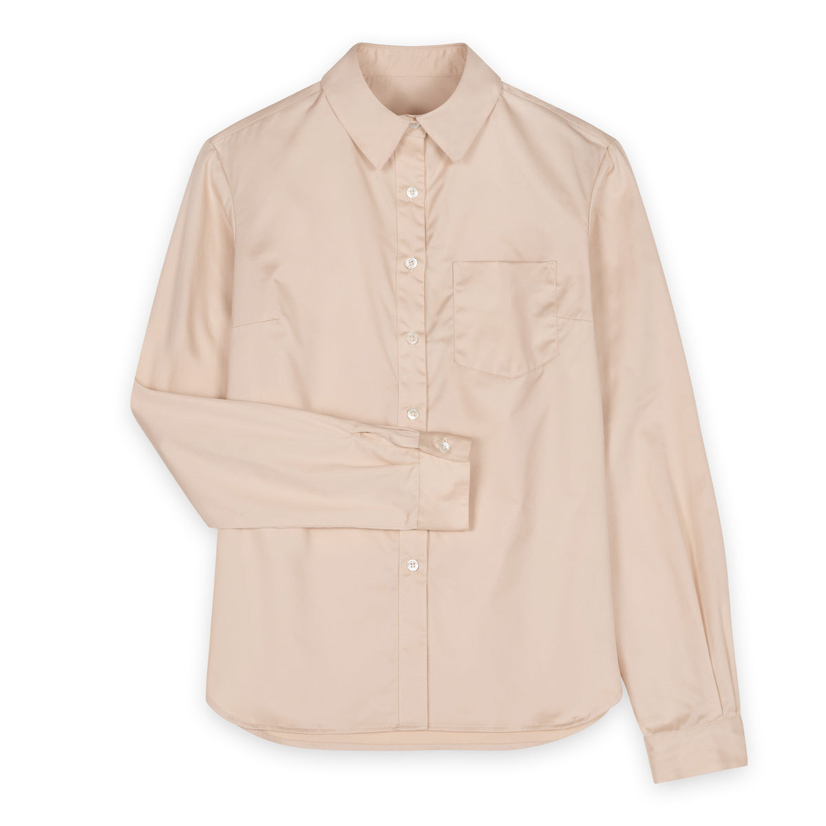 Cotton Shirt in Shell Pink