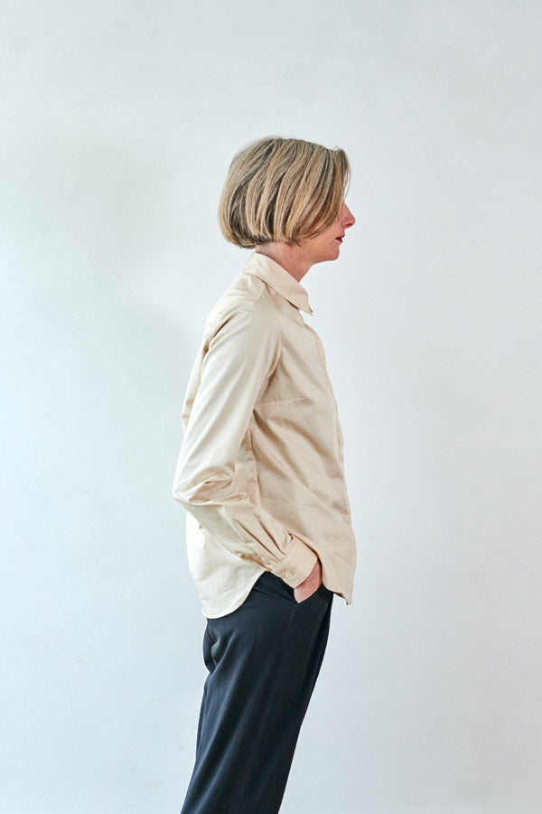 Cotton Shirt in Shell Pink