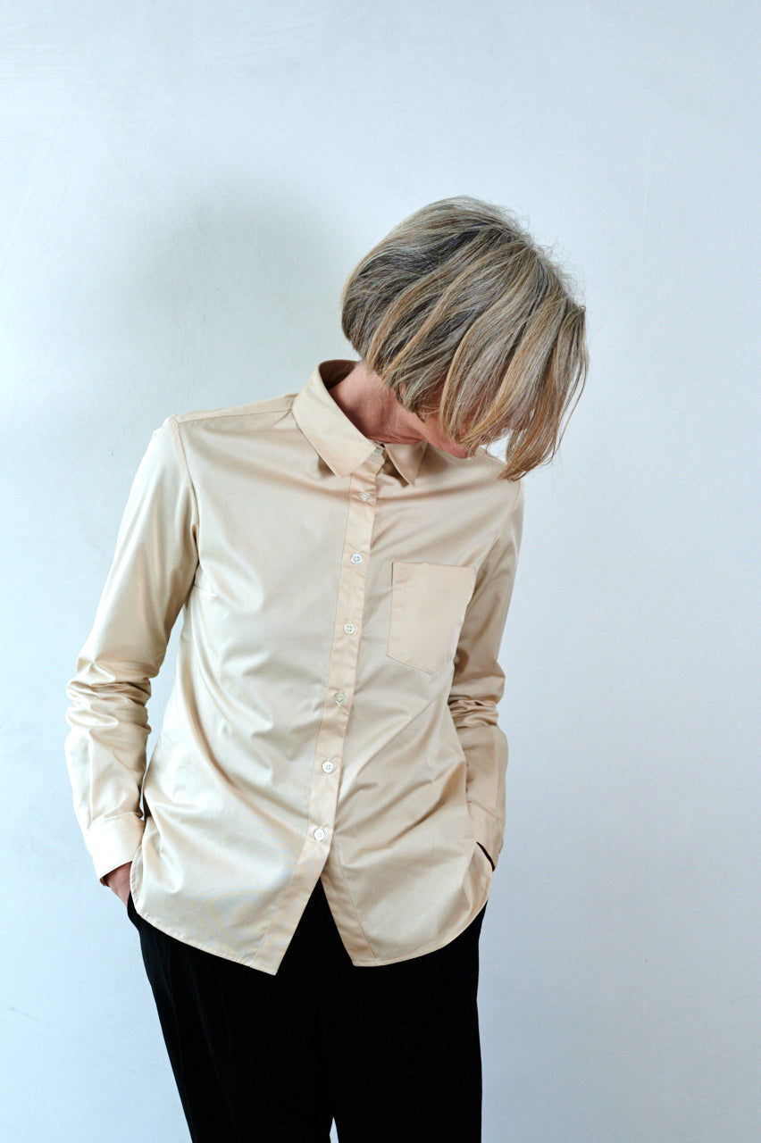Cotton Shirt in Shell Pink