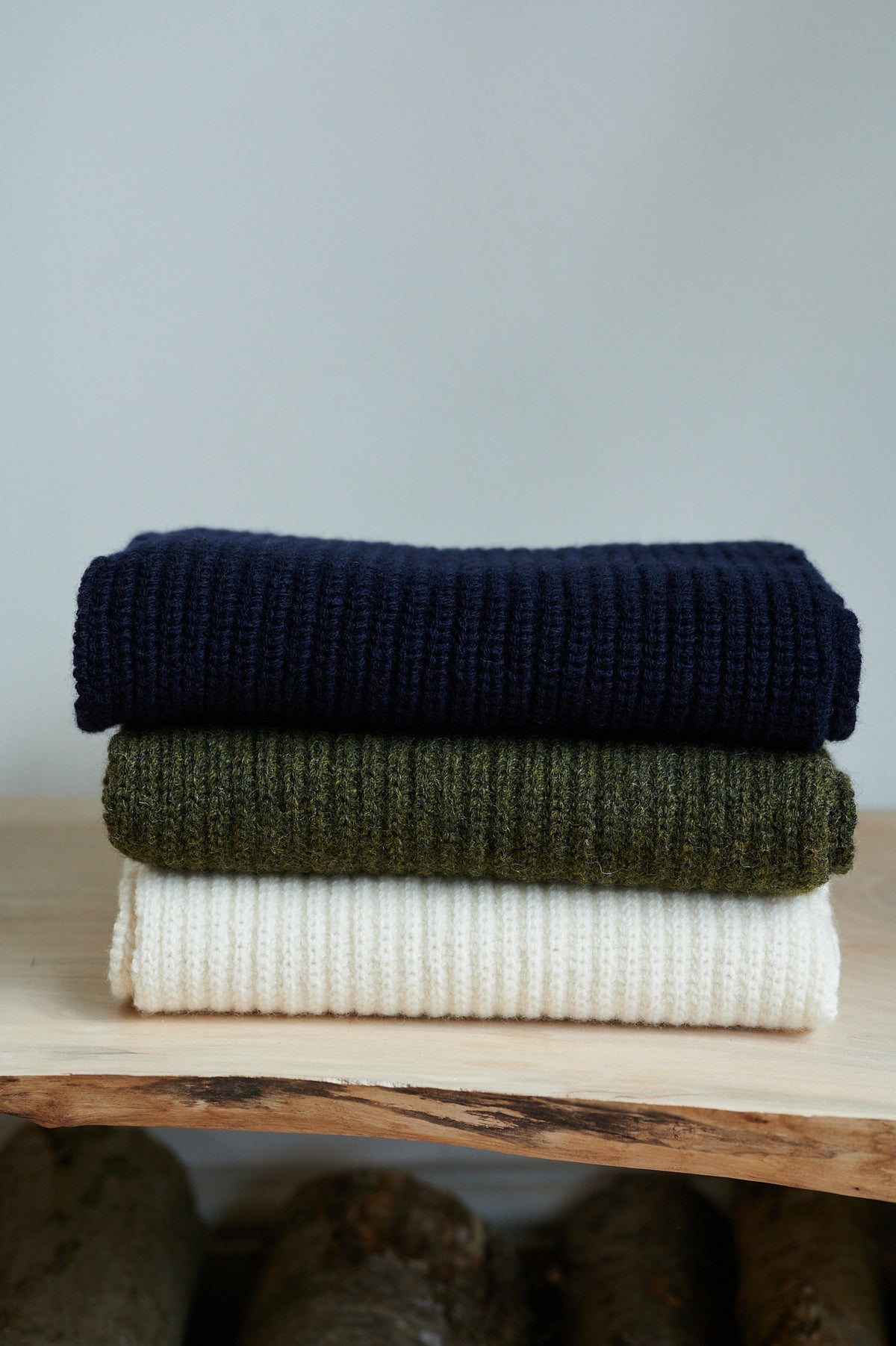 Fisherman Knit Scarf with Cashmere