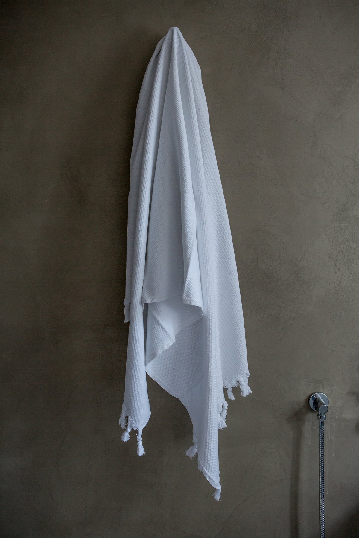 Hand-Loomed Towels in White