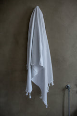 Hand-Loomed Towels in White