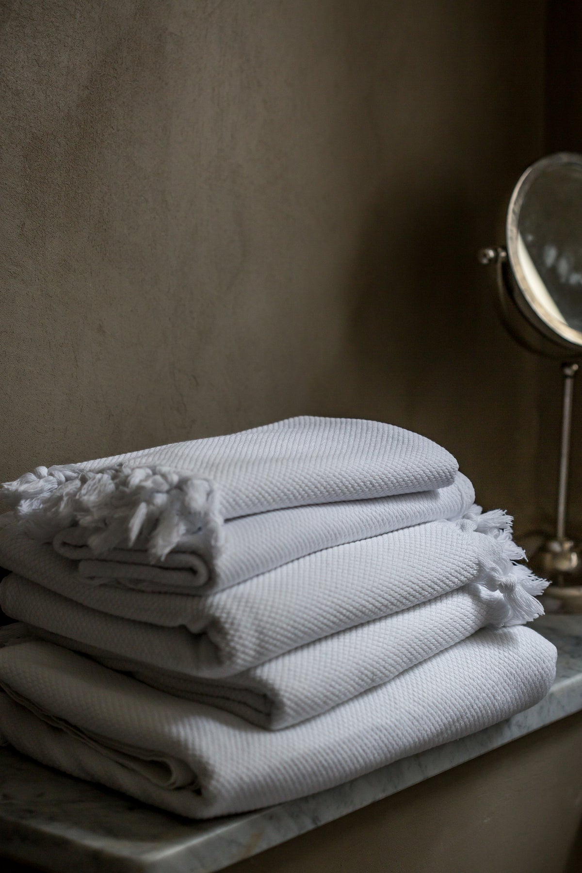 Hand-Loomed Towels in White