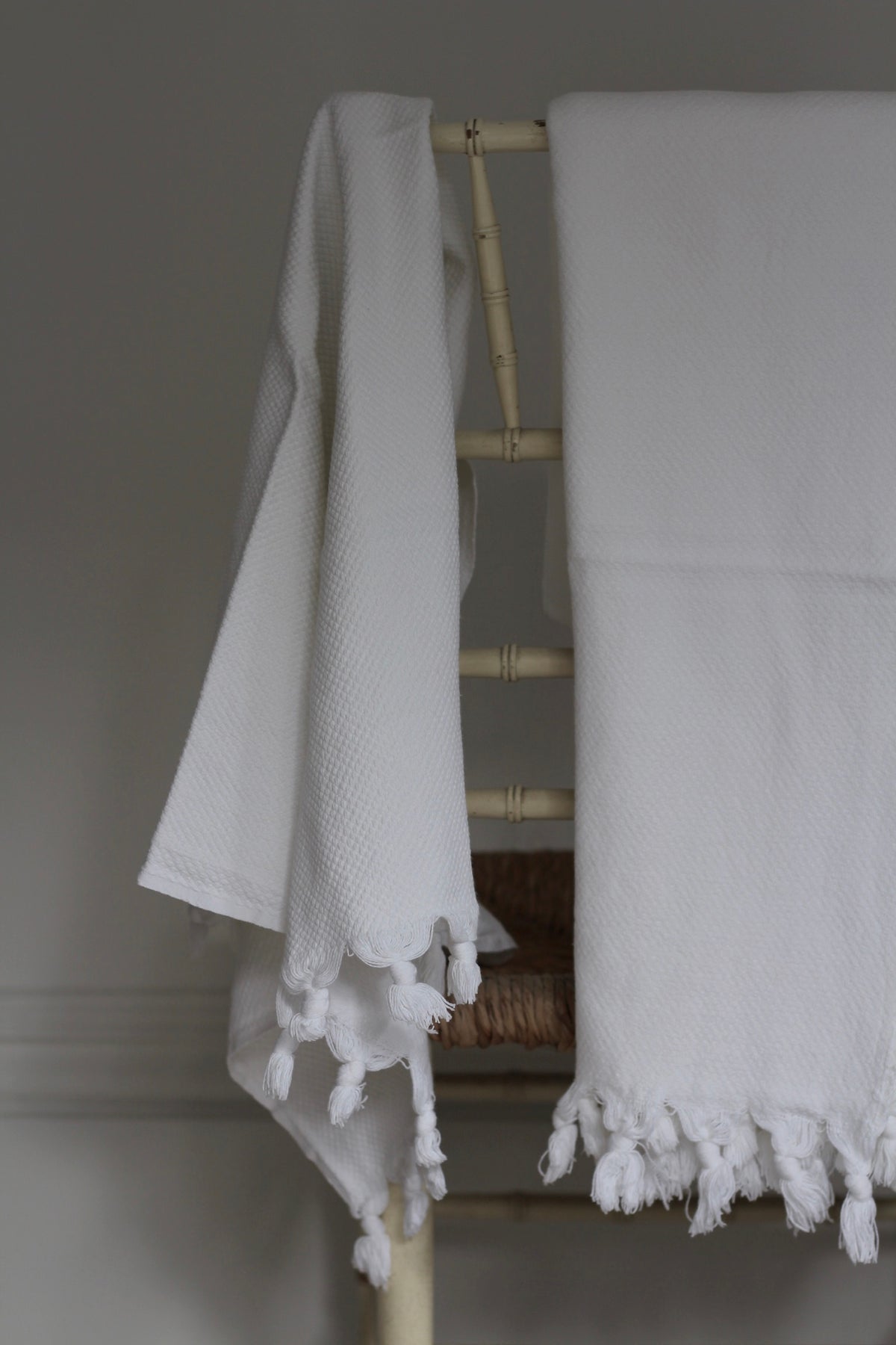 Hand-Loomed Towels in White
