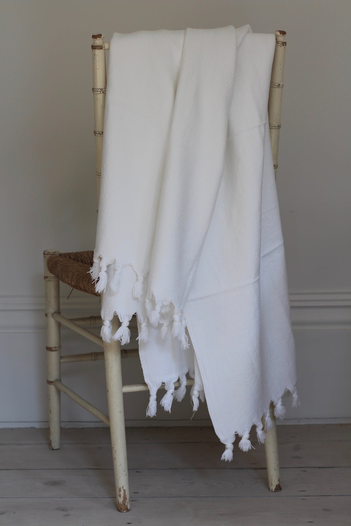 Hand-Loomed Towels in White