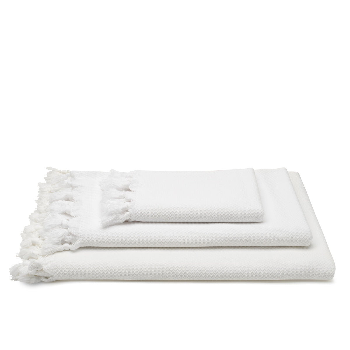 Hand-Loomed Towels in White