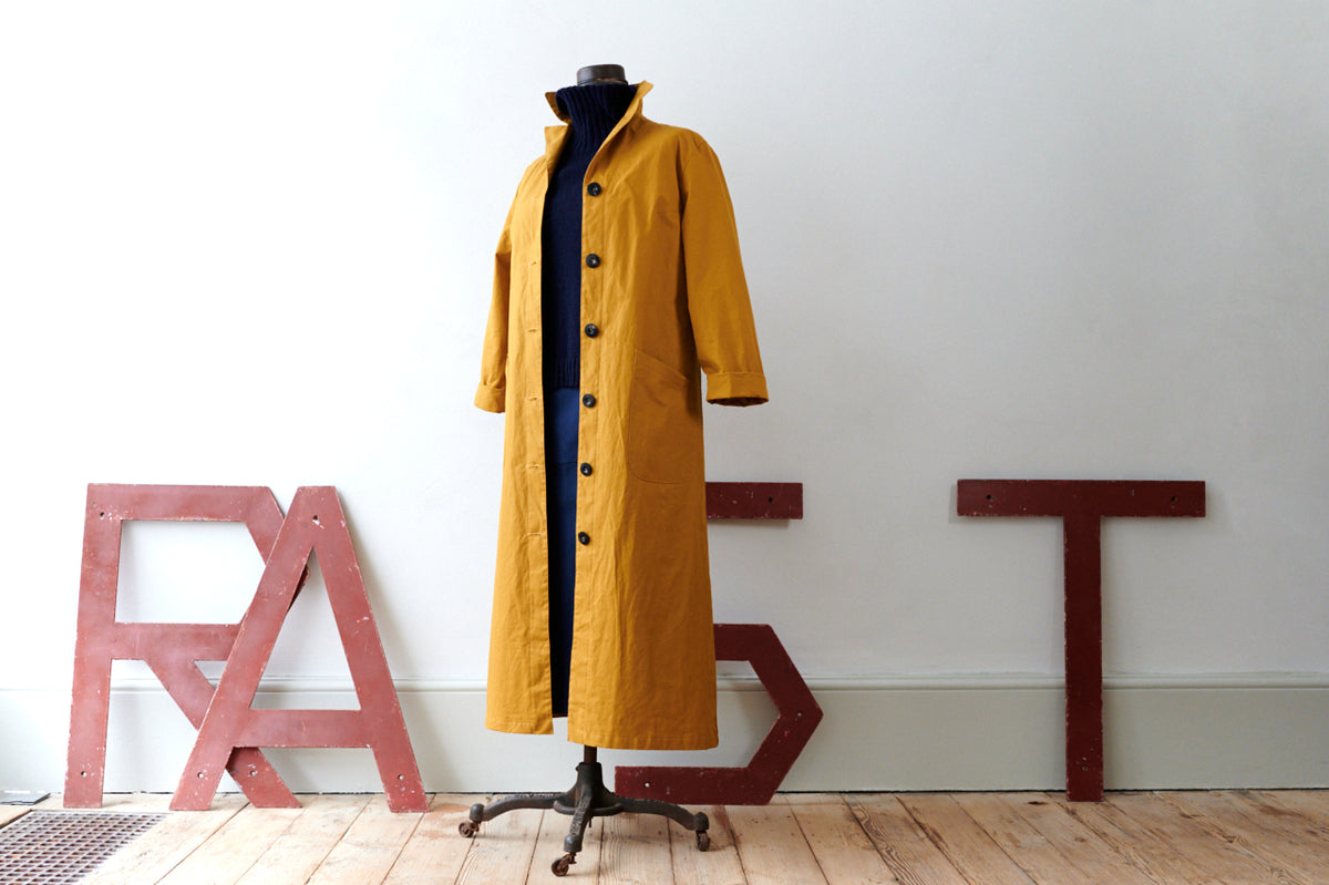 Women's Dry Waxed Duster Coat in Cumin