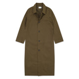 Men's Dry Waxed Duster Coat in Khaki Brown