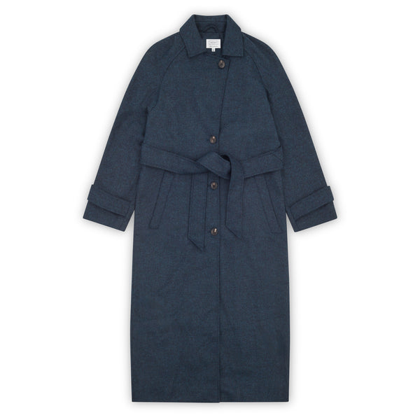 Woollen Coat in Blue Marl