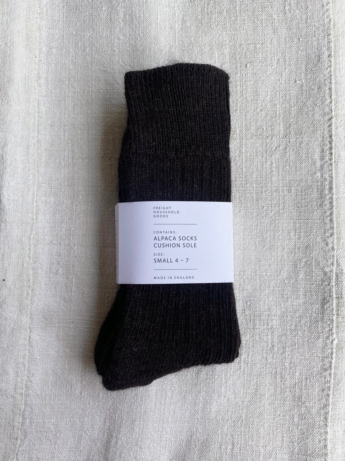 Alpaca Cushion Sole Socks in Brown-Black