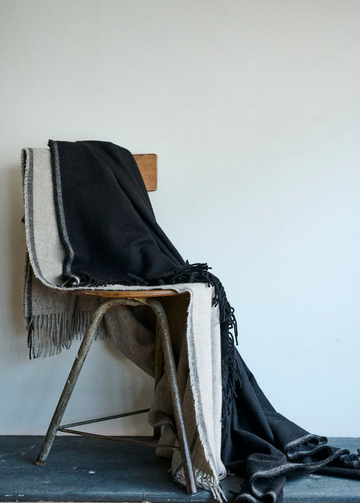 Undyed British Alpaca Blanket in Bitter Chocolate Brown