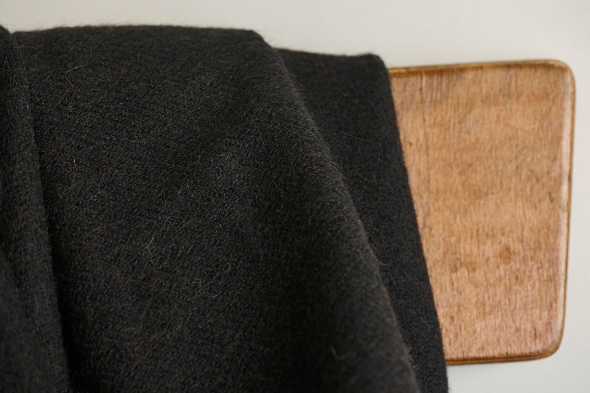 Undyed British Alpaca Blanket in Bitter Chocolate