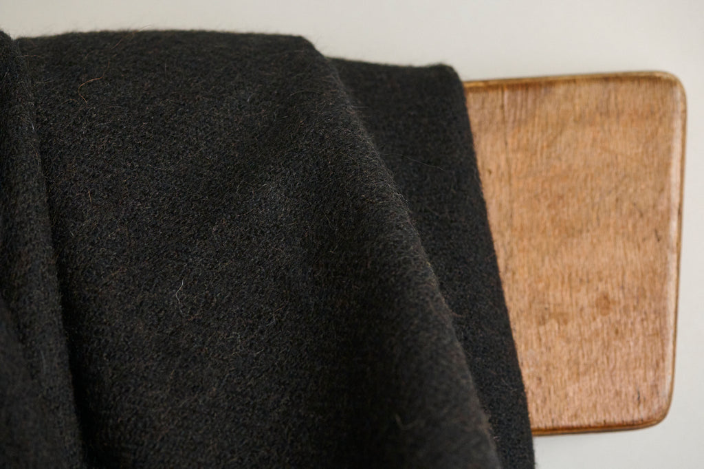 Undyed British Alpaca Blanket in Bitter Chocolate Brown