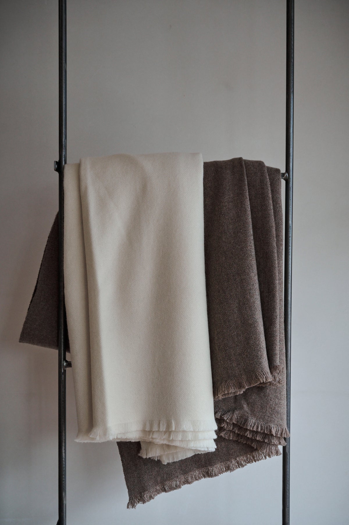 Undyed Hand-Loomed Cashmere Bed Blankets