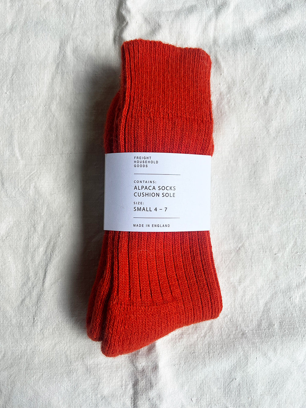 Unisex Alpaca Cushion Sole Socks in Burnt Orange