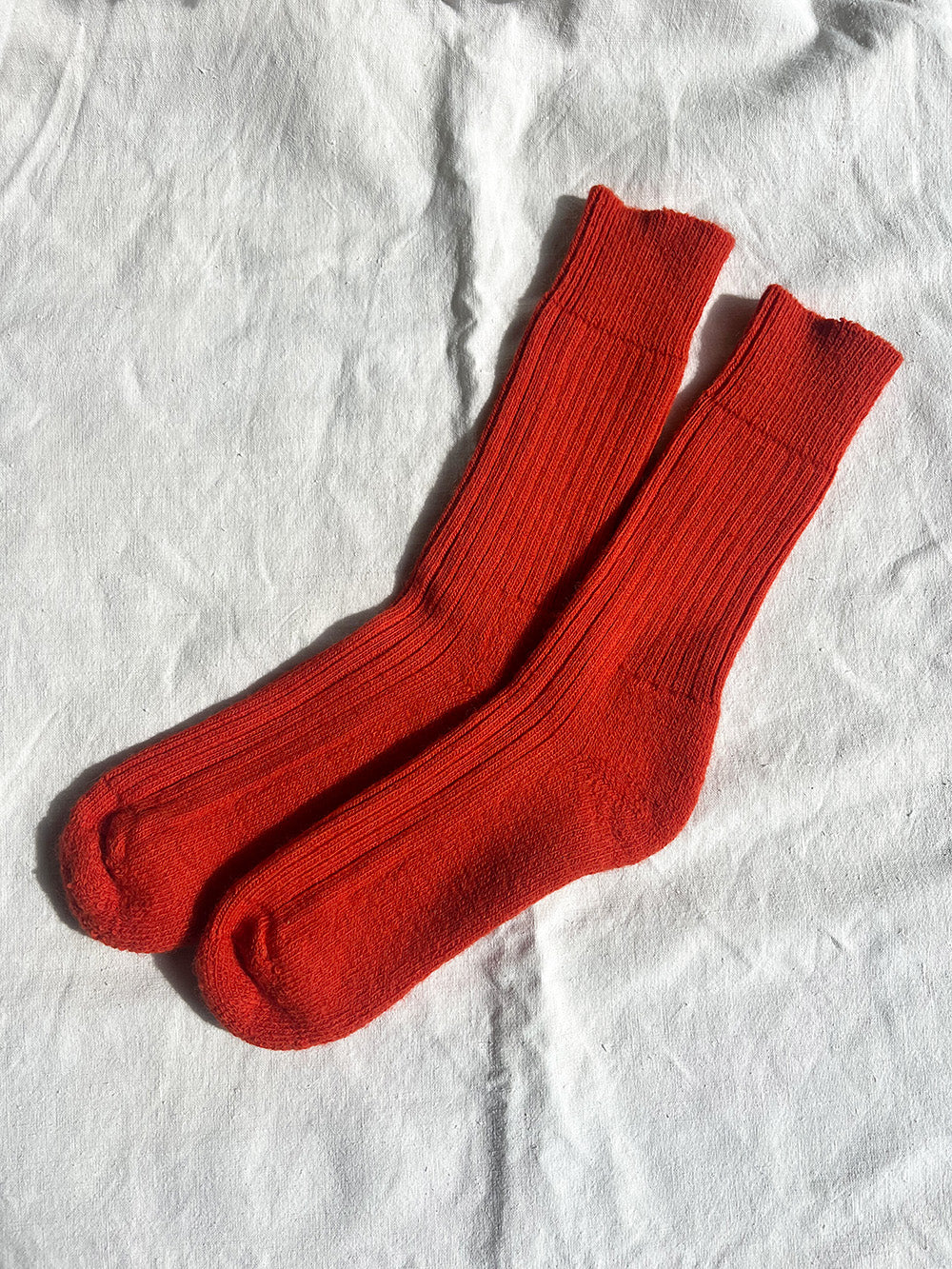 Unisex Alpaca Cushion Sole Socks in Burnt Orange
